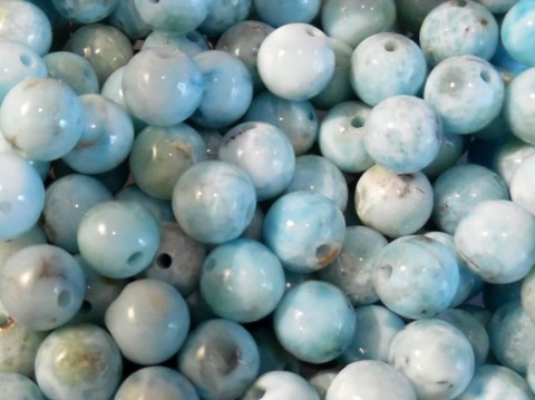 Perle larimar 6,2mm